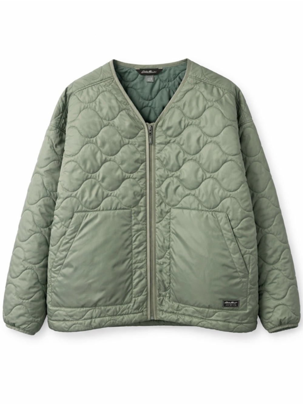 Eddie Bauer Quilted Light Green Puffer Jacket